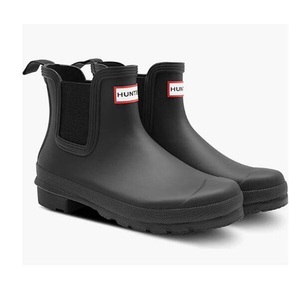 Hunter Women's Original Insulated Chelsea Rain Boots Black Size 8 NIB Waterproof - Picture 1 of 14